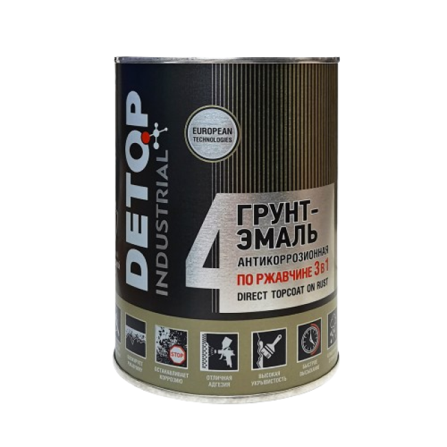 Detop RAL-9001 DETOP No. 4 - 防锈漆底漆 3 合 1 - 白色，0.75l DTI-P07755 图片 – 塔拉斯 | carpaint.kz