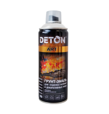 Грунт-эмаль для художественных и декоративных работ DETON ART, Белая глянцевая , аэрозоль 520 мл