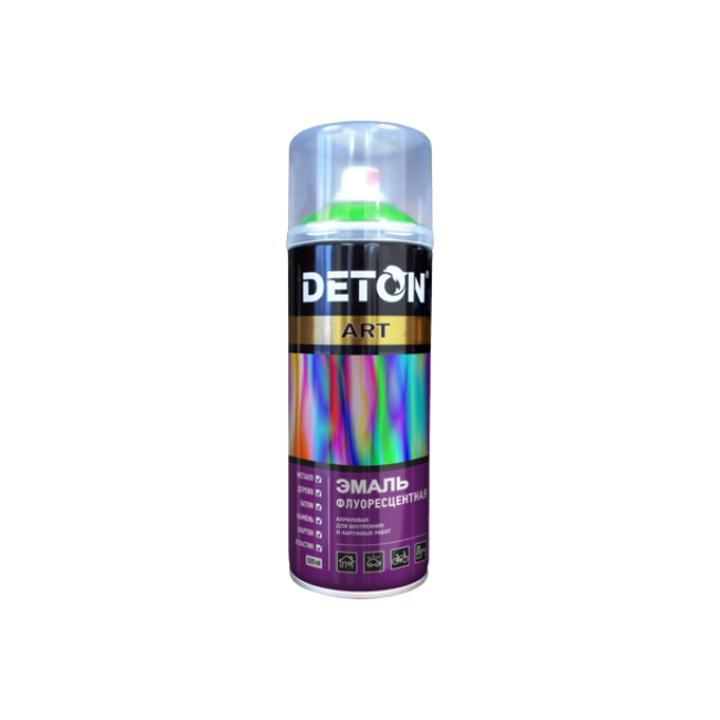 Deton Enamel fluorescent DETON ART Green, aerosol 520 ml DTN-A70713 – buy in Talas | carpaint.kz