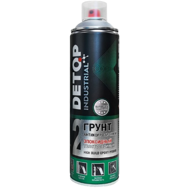 Detop 厚层防腐环氧底漆 DETOP 2 号，灰色，气雾剂 650 毫升 DTI-A07677 图片 – 塔拉斯 | carpaint.kz