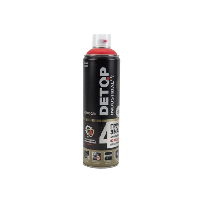 Detop RAL 3000 DETOP №4 - Rust primer-enamel 3 in 1 - Red - Aerosol DTI-A07716 – buy in Talas | carpaint.kz
