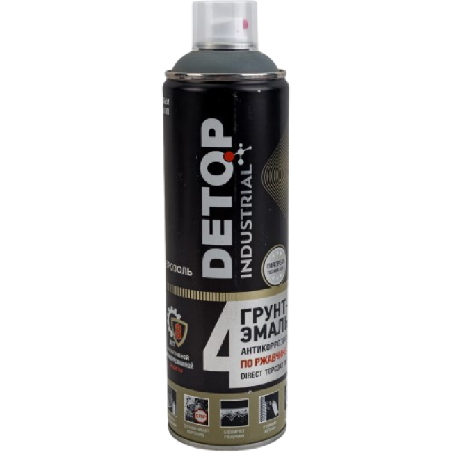 RAL 7005 DETOP №4 - Тот басуға арналған эмаль 3-і 1-де - Сұр түсті - Аэрозоль DTI-A07718 – Таласда сатып алу | Detop | carpaint.kz
